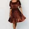 Flash Sale Bliss Smocked Velvet Short Dress | bump friendly