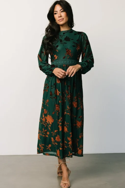 Best Christine Velvet Embossed Midi Dress | midi dresses | WEDDING SUITE