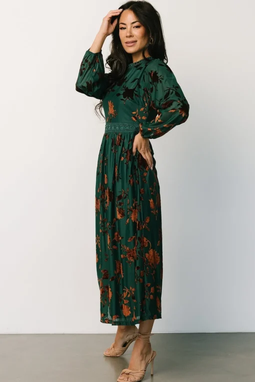 Best Christine Velvet Embossed Midi Dress | midi dresses | WEDDING SUITE