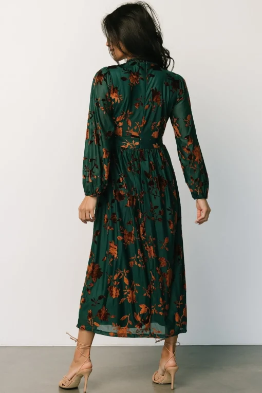 Best Christine Velvet Embossed Midi Dress | midi dresses | WEDDING SUITE