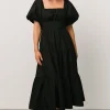 Cheap Cindy Puff Sleeve Tiered Dress | midi dresses