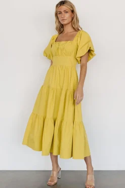 Best Cindy Puff Sleeve Tiered Dress | midi dresses