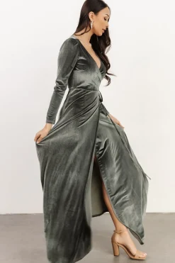 Sale Esmerelda Velvet Wrap Maxi Dress | WINTER ESSENTIALS | SALE