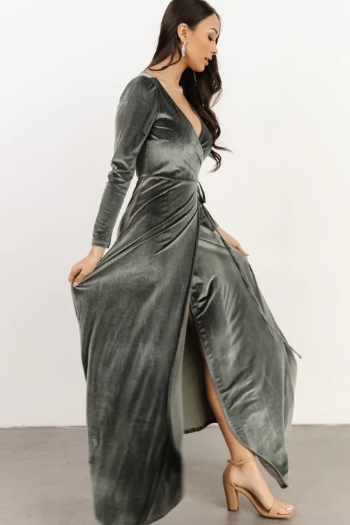 Sale Esmerelda Velvet Wrap Maxi Dress | WINTER ESSENTIALS | SALE