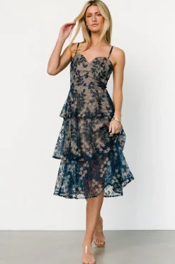 Cheap Georgiana Embroidered Midi Dress | tulle styles