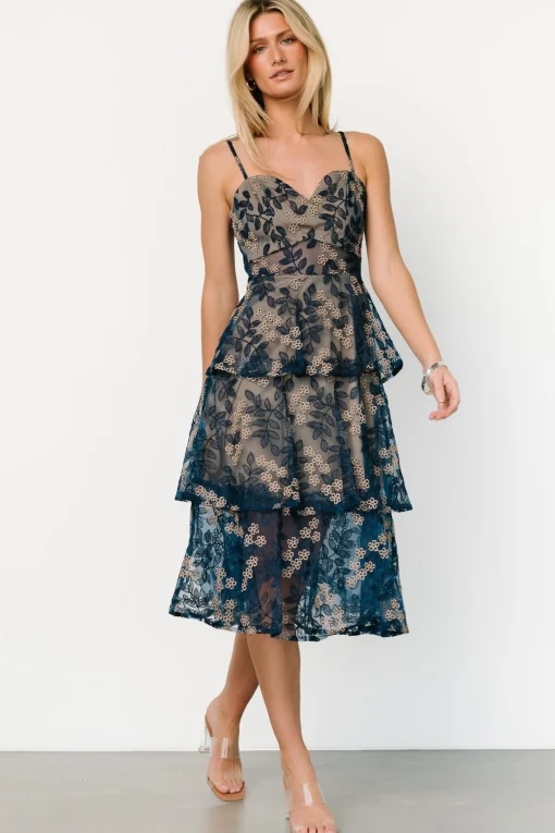 Cheap Georgiana Embroidered Midi Dress | tulle styles