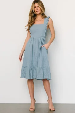 Fashion Gretta Ruffle Tie Back Midi Dress | midi dresses
