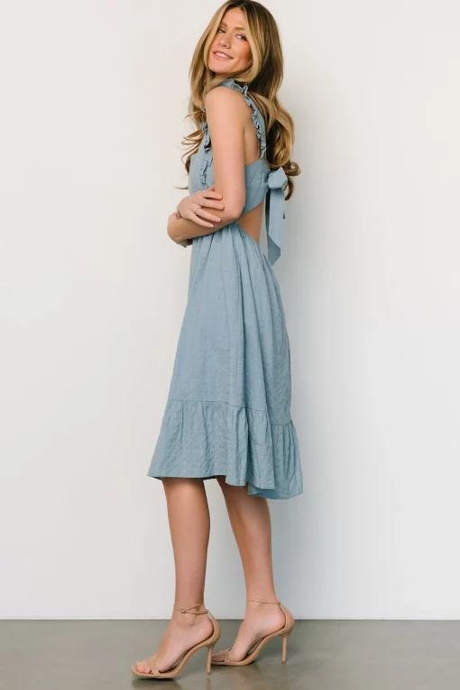 Fashion Gretta Ruffle Tie Back Midi Dress | midi dresses