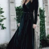 Clearance Jada Ribbed Velvet Wrap Dress | SALE