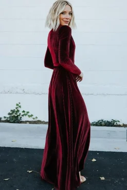 Cheap Jada Ribbed Velvet Wrap Dress | SALE
