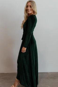 Clearance Jada Ribbed Velvet Wrap Dress | SALE