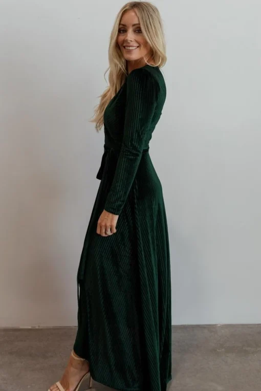 Clearance Jada Ribbed Velvet Wrap Dress | SALE