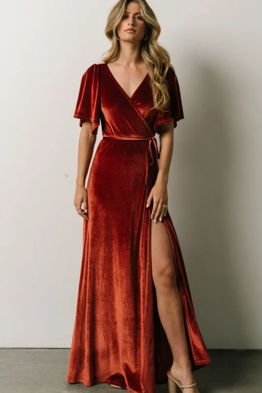 Best Sale Meghan Velvet Wrap Maxi Dress | maxi dresses | WEDDING SUITE