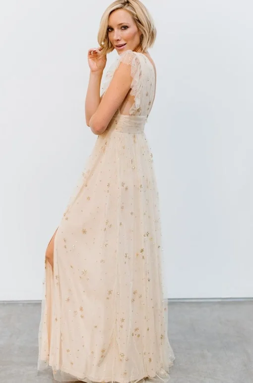 Fashion Nova Shimmer Maxi Dress | tulle styles