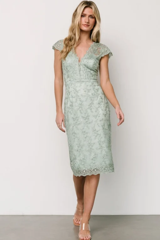 Hot Oriana Embossed Shimmer Midi Dress | embellished + sequined