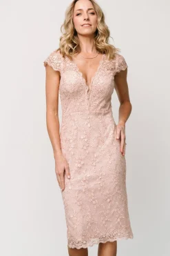 Store Oriana Embossed Shimmer Midi Dress | embellished + sequined
