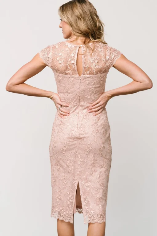 Store Oriana Embossed Shimmer Midi Dress | embellished + sequined
