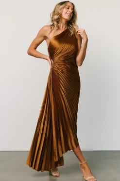 Cheap Presley One Shoulder Pleated Dress | maxi dresses | midi dresses