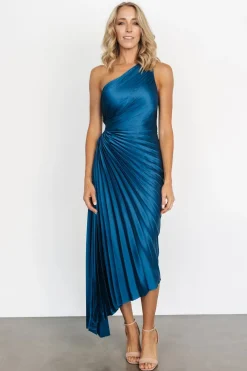 Shop Presley One Shoulder Pleated Dress | maxi dresses | midi dresses