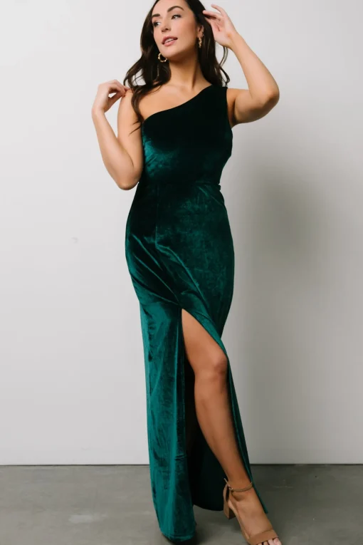 Fashion Tatiana Velvet One Shoulder Maxi Dress | WEDDING SUITE | wedding guest