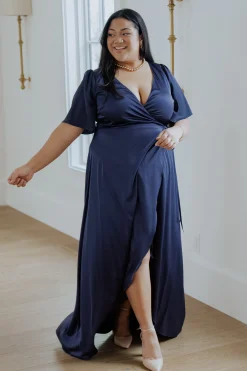 Best Vara Satin Maxi Wrap Dress | maxi dresses | WEDDING SUITE
