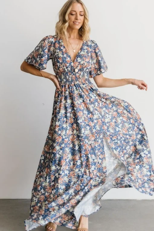 Clearance Verona Smocked Maxi Dress | WINTER ESSENTIALS